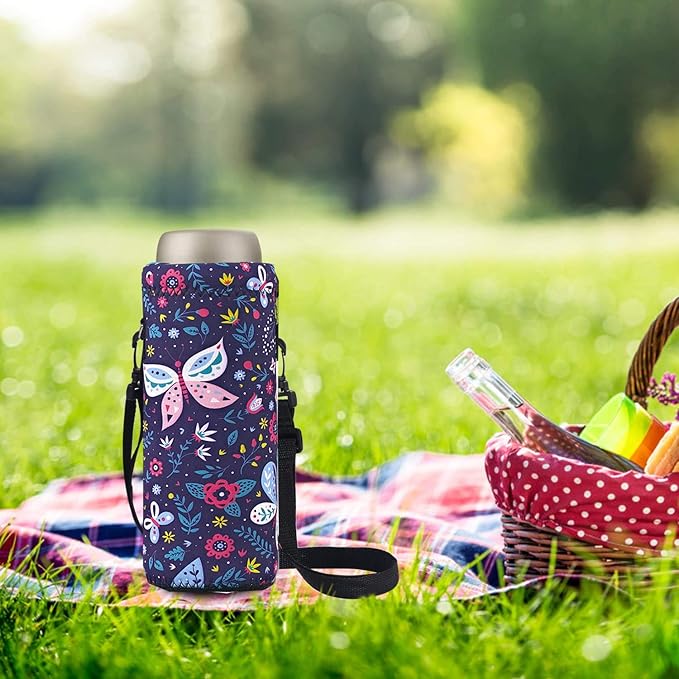 AUPET Water Bottle Bag Carrier,24oz/32oz Insulated Neoprene bottle Sling Holder Case Pouch Cover for 1000ML/750ML Bottles with Shoulder Strap for walking
