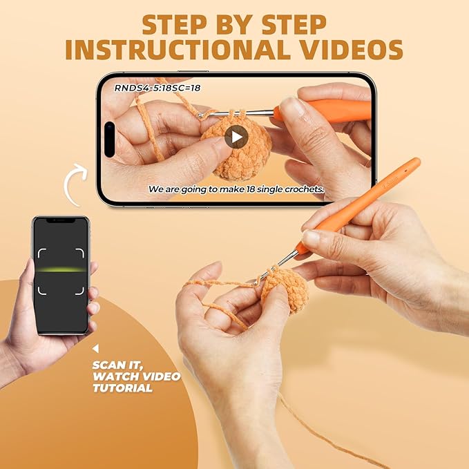 MOREJMTT Crochet Kit for Beginners, Learn to Crochet, Include Easy Knitting Soft Yarn, Step-by-Step Video Tutorial, Hook, Holiday Birthday Gift for Adults and Kids(2 Pack Dog)