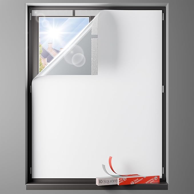 Sumobaby Blackout Curtains for Bedroom 42"x36" Portable No Drill Black Out Window Cover with Upgraded Hook&Loop Tapes,100% Blackout Shades,Thermal Insulated Blinds for Bedroom,Nursery(1 Panel,White)