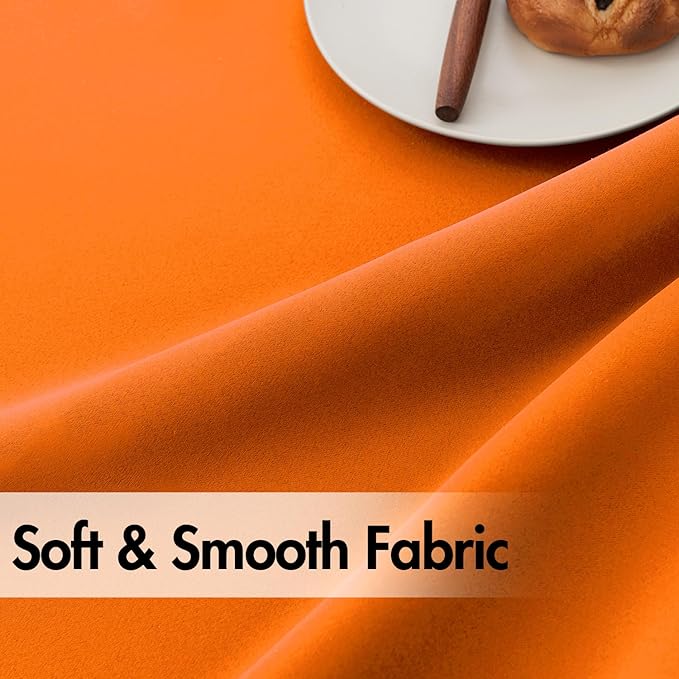 ANRODUO Back Tab Blackout Curtains for Bedroom Living Room, Rod Pocket Pinch Pleated Thermal Insulated Room Darkening Curtains 90 Inches Long 2 Panels, Orange, 42 x 90 Inch