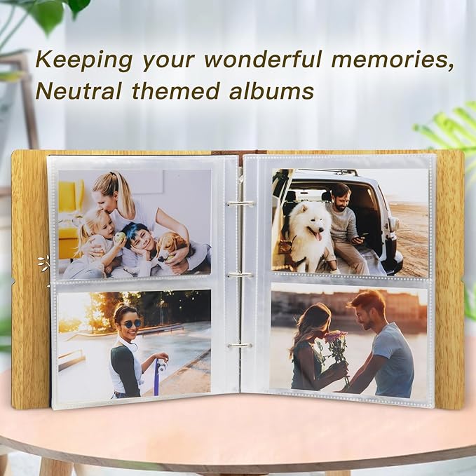 ZEEYUAN 4x6 Photo Album Small Holds 200 Pictures Life Tree 4x6 Family Photo Album,Grandma Gifts Mothers Day Gift for Mom from Daughter Son Fathers Day Gift for Dad