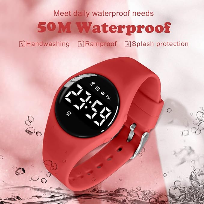 Kids Watches for Girls Boys Digital Sport Watch with Step Counter Pedometer Vibration Alarm Clock, No App Waterproof Fitness Tracker Kids Watch Boys Girls Teens Students Ages 5-16