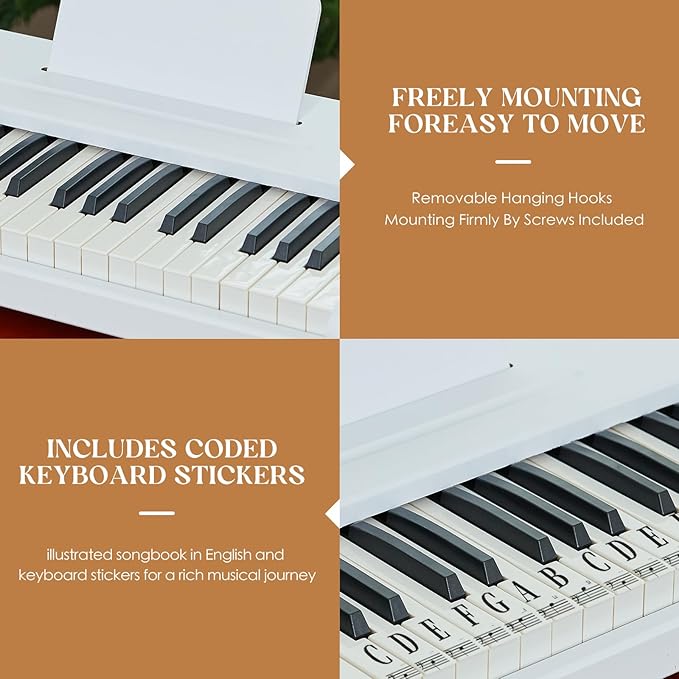 Kids Piano Keyboard, 37 Keys Digital Piano for children, Toddler Music Educational Instrument Toy Wood Piano for 3+ Girls and Boys