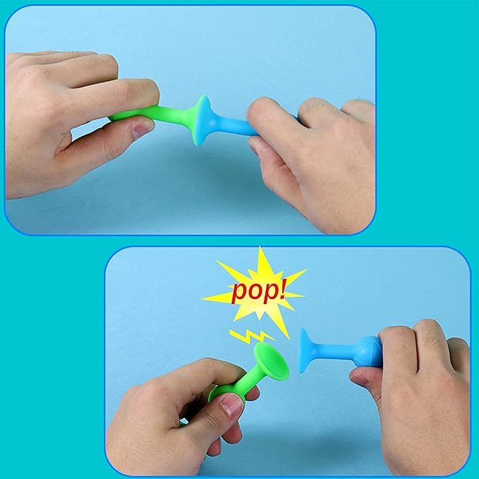 48 Piece Suction Cup Toys Construction Set, Silicone Building Blocks DIY Blocks - Sucker Toy are Fun Bath Toys, Fidget Toys for Toddlers 1-3 Old Boys and Girls