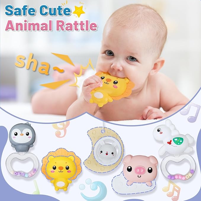 Baby Mobiles for Cribs, Crib Mobile with Music and Lights, Nursery Musical Mobile for Bassinets Hanging Toys with Remote Control, Rotation, Projection, Animal Mobile Arm Clip On for Infant Boys Girls
