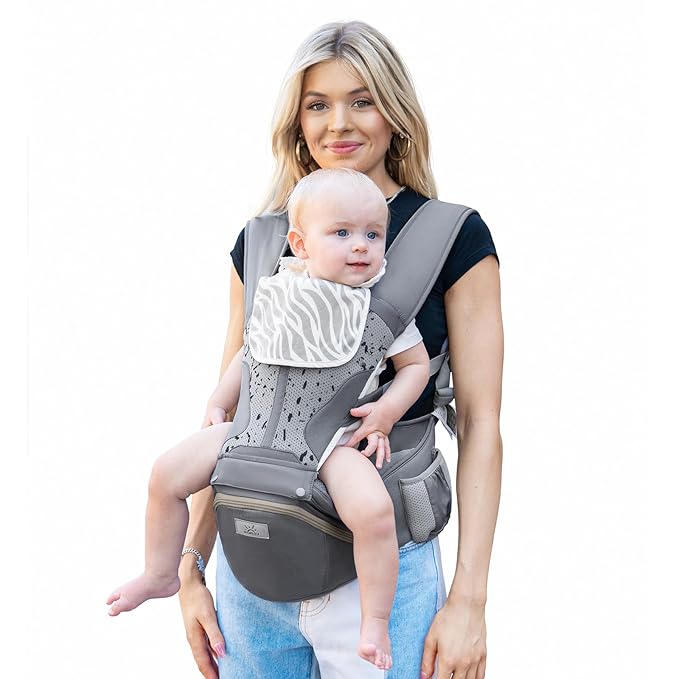 Baby Carrier Pro, MOMTORY Safety-Certified 6-in-1 Ultra Storage Baby Carrier Newborn to Toddler, Detachable Baby Holder Carrier with Hip Seat, Ergonomic Cozy Baby Front and Back Carrier for 7-50lbs