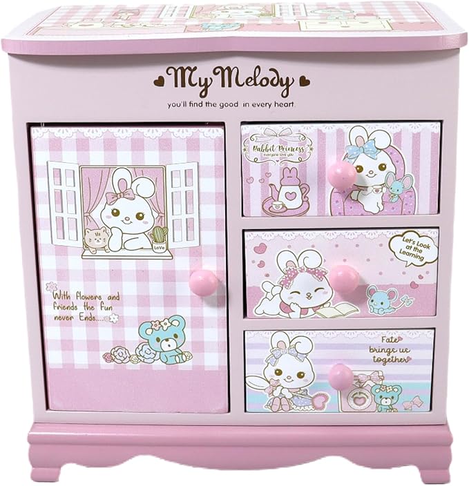 Children jewelry box for girls Pink Cute bunny girls jewelry box Little girl birthday christmas Gift kids jewelry box