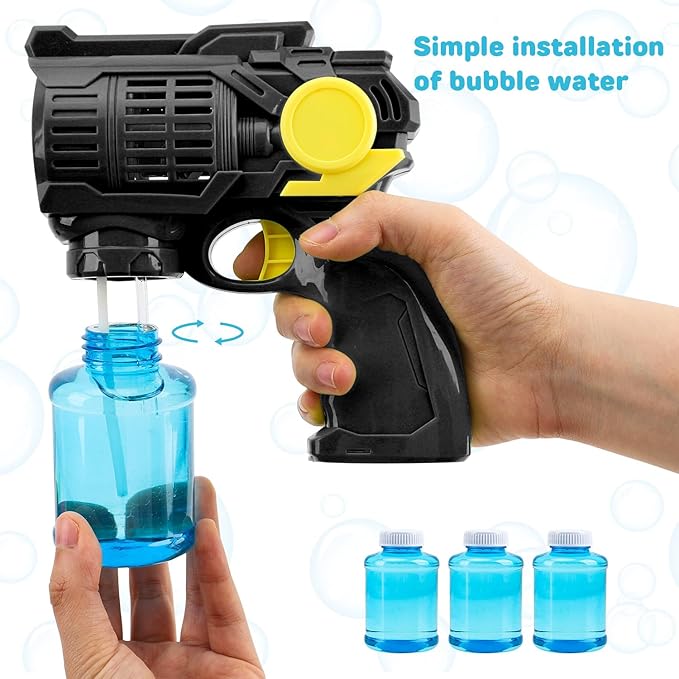 Toy Life 3 Pack Bubble Guns for Kids, Automatic Bubble Blower, Leakproof & Lightweight, Outdoor Summer Toy, Easter Basket Stuffer, Party Favor, Birthday Gift for Toddlers Boys Girls