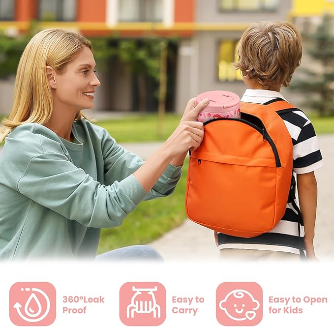 14oz Insulated Vacuum Food Jar with Buckle Lid,Soup Thermo for Hot Food Kids,Wide Mouth Leakproof Stainless Steel Lunch Container with Spoon-Mermaid