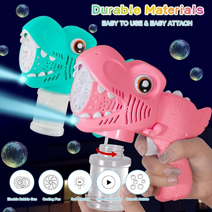 Onory 2 Pack Bubble Gun Machine for Kids, Bubble Gun with Bubble Solutions for Boys Girls, Bubble Blaster for Summer Toy, Party Favors, Outdoor & Indoor Activity, Birthday Gift, Bubble Blower