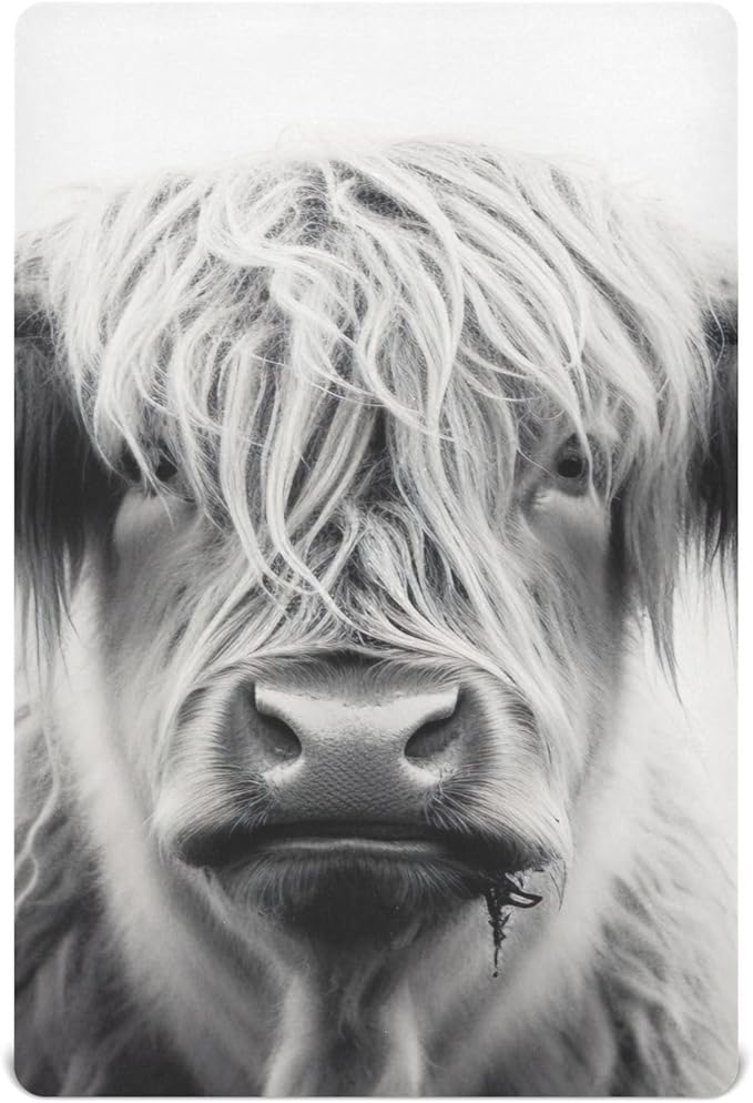 Highland Cow Crib Sheets for Boys and Girls, Fitted Baby Crib Sheets Soft and Breathable Mini Crib Sheets 52 X 28 Inches