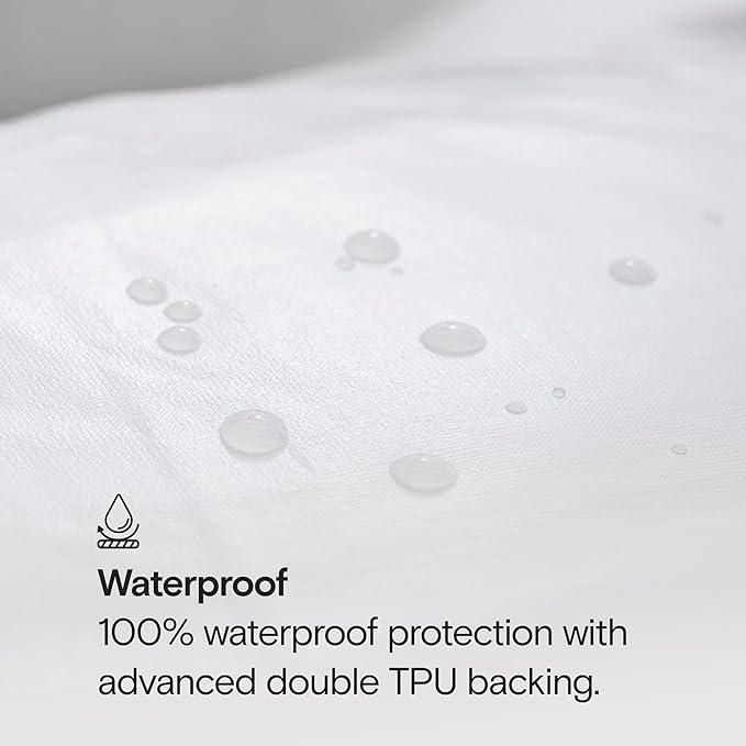 SIJO Mattress Protector, 100% Waterproof, Cooling, Ultra Soft, Noiseless, 16 inch Deep Pocket, Best Overall Mattress Protector Award Winner by Apartment Therapy (Cal King)