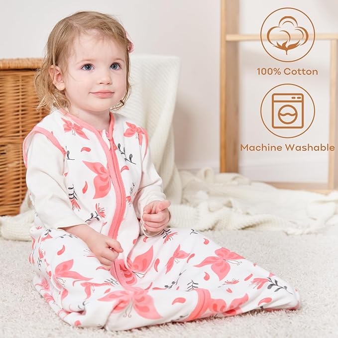 Yoofoss Baby Sleep Sack 0-6 Months Baby Wearable Blanket 100% Organic Cotton 2-Way Zipper TOG 0.5 Toddler Sleeping Sack 3 Pack Lightweight Sleep Sacks for Babies
