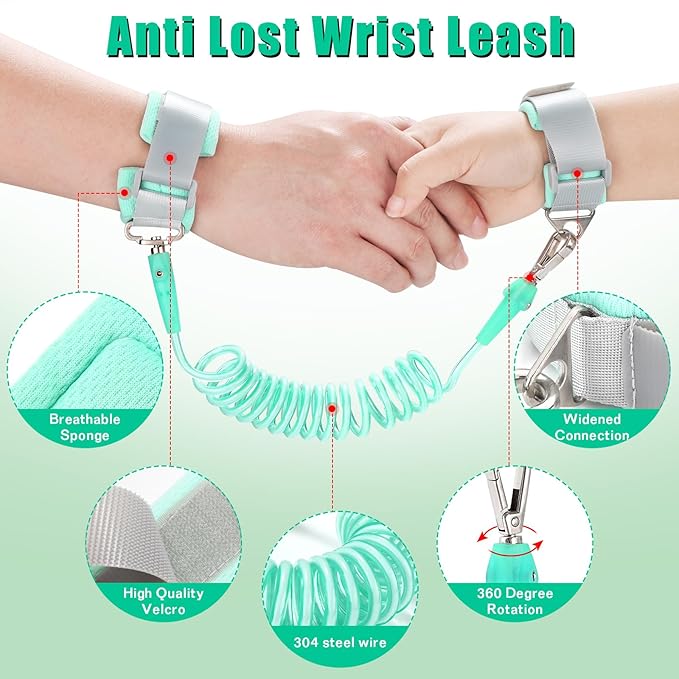 Toddler Leash for Kids-Baby Child Harness with Anti Lost Wrist Link for Boys/Girls