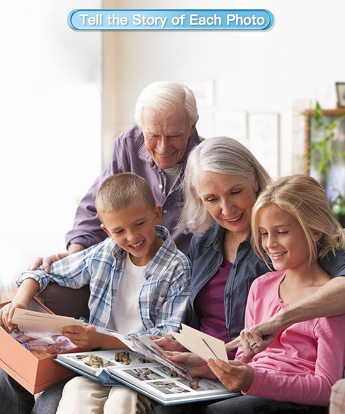 Popotop Photo Album Self Adhesive Scrapbook Album for 4x6 5x7 8x10 Pictures DIY Photo Book as Scrapbooking Supplies Kits, Birthday Gifts for Women Mom Wedding Baby Family Travel