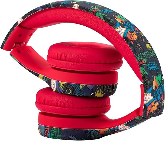 Snug Play+ Kids Headphones – Volume Limited 93dB for Safe Listening – Foldable, Durable Headphones for Toddlers, Boys & Girls – Tangle-Free Cord – Ideal for Travel, School, Tablets - Monster Trucks