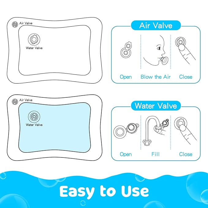 Tummy Time Water Mat丨Inflatable Tummy Time Water Play Mat for Babies, Infants and Toddlers 3 to 12 Months Promote Development Toys Baby Gifts