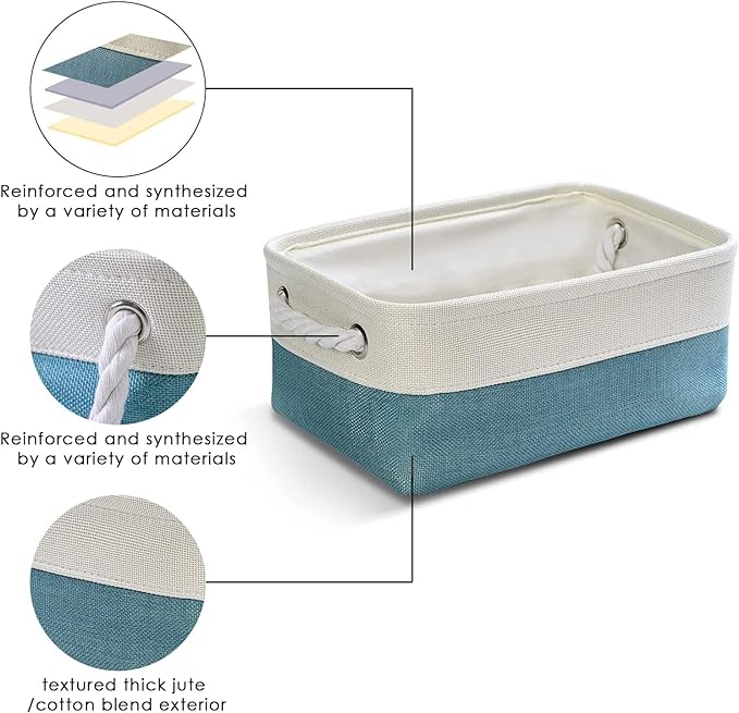 Organization and Storage Basket for Organizing - 12X8X5.2 inch 6 Pack Fabric Cube Storage Bin Collapsible Baskets for Shelves, Storage Box for Cloth Decorative room (White & Green)