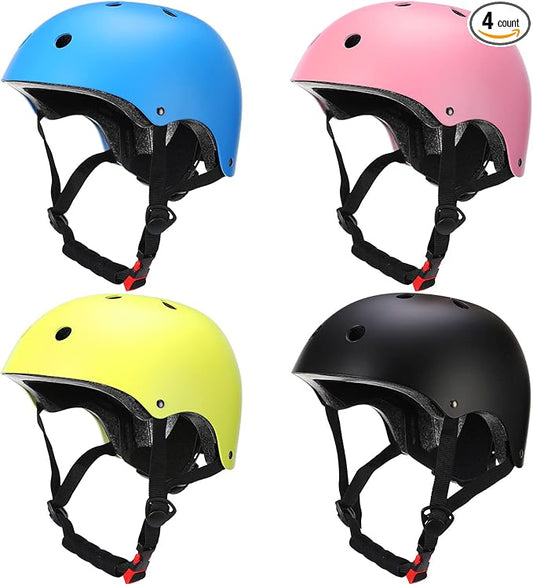 Kingdder 4 Pack Kids Helmets Toddler Adjustable Bike Helmet Ages 3-8 CPSC Certified Children Training Headwear for Boys Girls Skateboard Bicycle Scooter Cycling Riding Sports