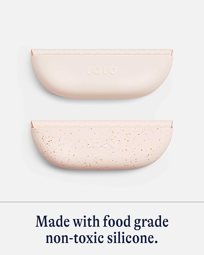 Lalo The Bib - Waterproof, Non-Toxic Silicone Baby Bib with Adjustable Neck Band & Silicone Food Pouch Catcher, Set of 2