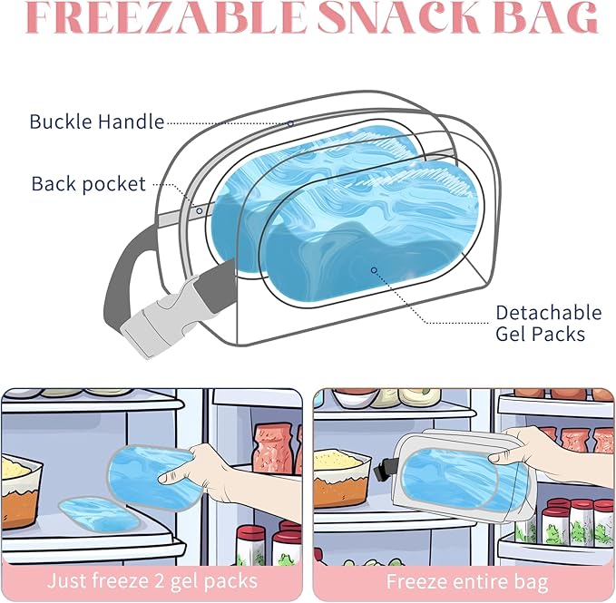 Small Cooler Bag Freezable Lunch Bag for Work School Travel,Leak-proof Small Lunch Bag,Small Insulated Bag For Kids/Adults,Freezer Lunch Bags,Freezable Snack Bag,Mini Lunch Bag Fit For Yogurt