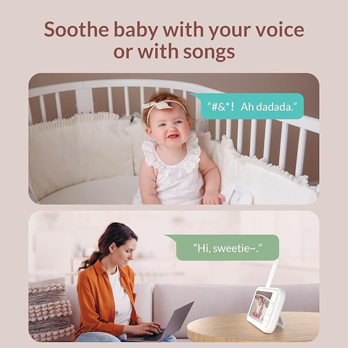 NETVUE Upgraded Baby Camera Monitor Video - 5000mAh Baby Monitor with Camera and Audio, 5" Display, 4 in 1 Bracket Meets The Needs in All Scenarios, Smart Phone App, Cry Detection