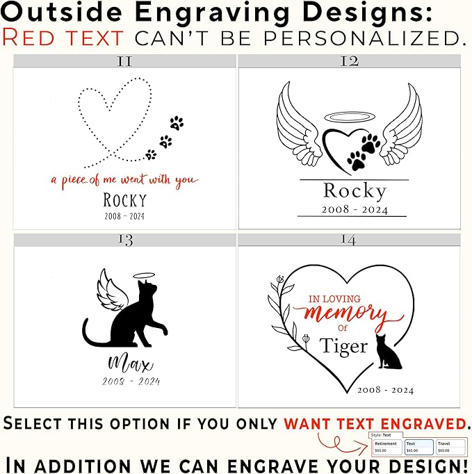 Pet Memory Box - Personalized Pet Memorial Boxes, Loss of a Pet Keepsake Box Acacia Wood, Engraved Dog Remembrance Gift, Gift for Someone Who Lost a Dog, Cat, 11 x 8 x 4,75 in