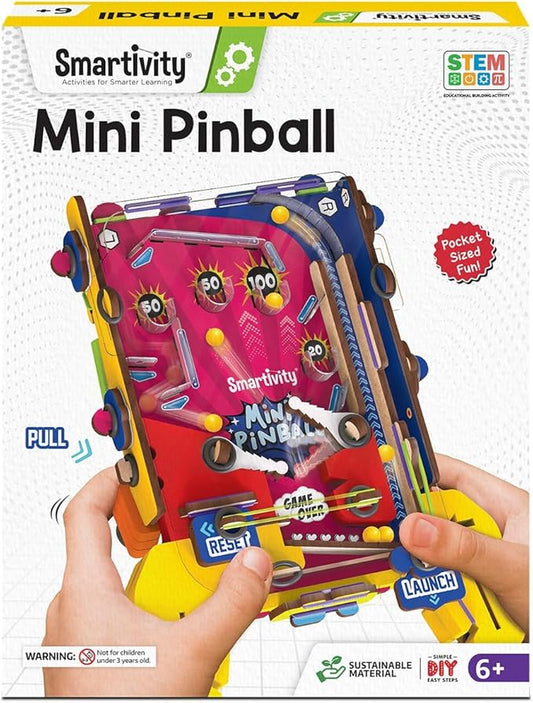 Smartivity DIY Mini Pinball for Kids Ages 6-12 Years | Build Your Own - Hand Held Pinball Game I Birthday Gift for Boys & Girls | STEM Toy for Kids 6,7,8,9,10,11,12 Years Old