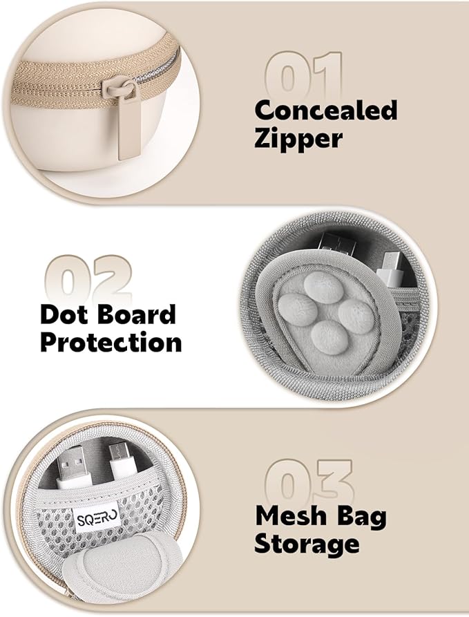 Carrying Case for Babelio White Noise Machine, Mini Sound Machine Protective Compact Traveling Storage Bag, Scratches Shockproof Waterproof (Only Case) (Beige, S)