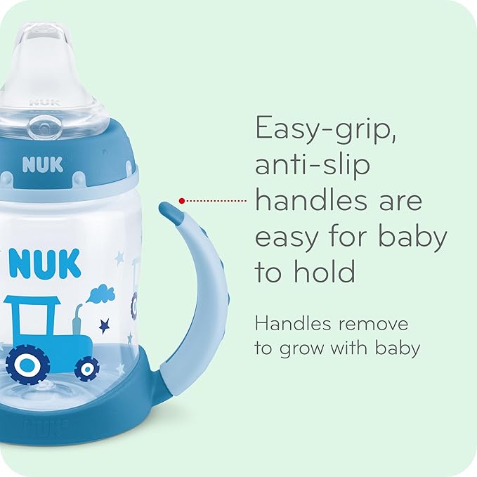 NUK Learner Cup 6+ Months Timeless Collection Amazon Exclusive 10 Oz – BPA Free Spill Proof Sippy Cup 2 Count (Pack of 1)