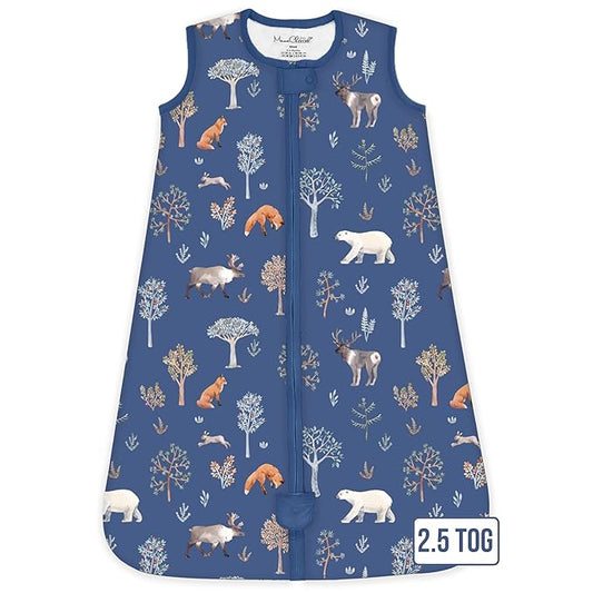 Mama Cheetah Baby Sleep Sack 2.5 TOG, Organic Cotton Baby Wearable Blanket with Two-Way Zipper, Swaddle Transition Baby Sleeping Bag for Newborn Infant Toddler Boy Girl, 12-18 Months