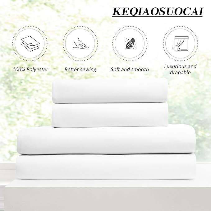 KEQIAOSUOCAI Pleated White Curtains 72 Inches Long for Bedroom,Half Blackout Room Darkening Memory Shape Window Curtain 72 Inch Length 2 Panel Set,Pinch Pleated Drapes with Hooks,40 by 72,Set of 2