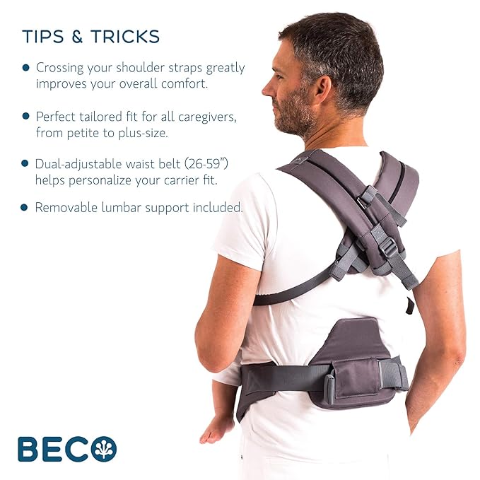 Beco Baby Carrier 8 Hybrid Newborn to Toddler Carrier (7-45lbs) - All in 1 Mesh Toddler Carrier - Baby Carrier Backpack, Front and Hip Carrier with Adjustable Seat - Cooling Ergonomic Carrier (Iris)