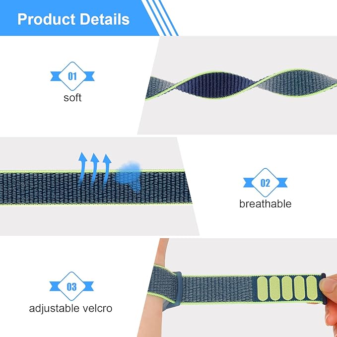 Kids Wristband Compatible with Apple AirTag, Protective Case for Air Tag GPS Tracker Holder with Nylon Bracelet, Adjustable Anti Lost Watch Band for Toddler Child Elder(Dark Blue)