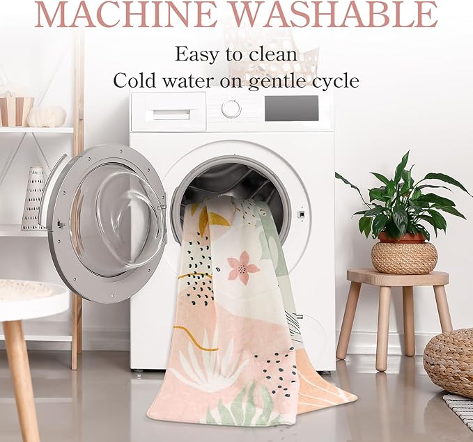 Lahome Pink Washable Living Room Area Rug - 3x5 Small Rugs for Bedroom Non-Slip Throw Soft Nursery Kids Room Low-Plie Boho Botanical Print Carpet for Kitchen Entryway Office Bath Laundry Dining Room