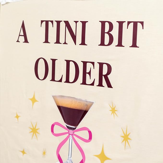 A Tini Bit Older Decal - Espresso Martini Theme Party Supplies Sticker, Martini Bar Party Decorations Birthday Decal, Tini Glass Sign Wall Sticker, Balloon Arch Background Wall Decoration