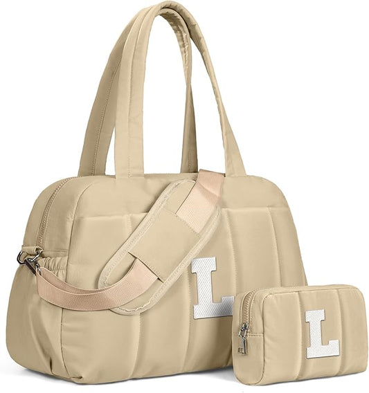 Gifts for Teenagers-Monogram Duffle Bag, Weekender Bags for Women，Overnight Bag with Wet Pocket，Lightweight Travel Bags Personalized Gym Tote with Makeup Pouch