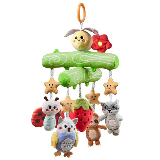 TUMAMA Baby Toys 0 3 6 12 Months, Crib Mobile Toys Bee Toy with Squeaky, Crinkle, Rattle, Montessori Newborn Sensory Baby Gym Stroller Crib Hanging Toy