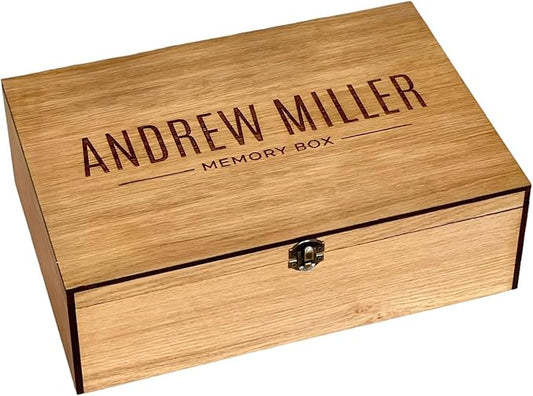 Personalized wooden name box for memories, keepsake Christmas gift, present for Him, Her, Boyfriend, Girlfriend, Baby Boy, Baby Girl, Brother, Sister, Guy, Groomsmen, Bride Friend for Birthday