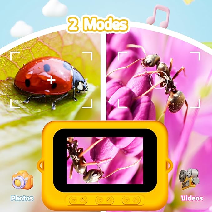 Microscope for Kids, 3'' Digital Handheld Kids Microscope with Adjustable Light, 1000X 1080P Pocket Portable Mini Micro Scope, Stem Toys for Ages 5-7 8-12 Teen Boys and Girls Educational Gifts, Orange