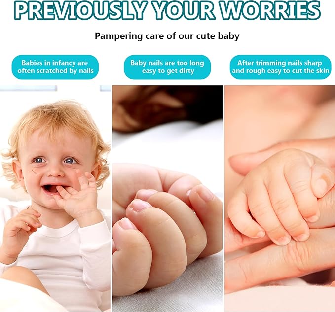 Baby Nail Trimmer Electric, 6 in 1 Rechargeable Baby Nail Clippers Manicure Set Grooming Kit for Toddler Infant or Adults (Grey)