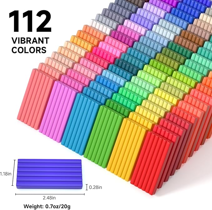 Shuttle Art 112 Colors Polymer Clay Kit with 20 Clay Tools, 16 Kinds of Accessories, Non-Toxic, Non-Sticky, Ideal DIY Art Craft Gift for Kids Adults