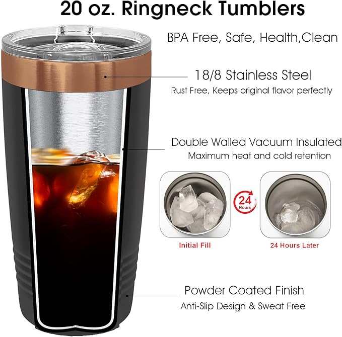 iProductsUS Personalized Gift For Women Mother's Day & Cruises - 20oz, Custom Tumbler w/Spill Proof Lid - Insulated Travel Coffee Mug - Stainless Steel Double Wall Coffee Tumbler, Cup (Rose Gold)