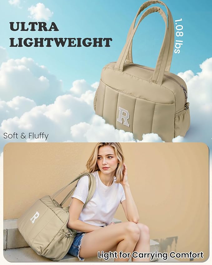 Monogram Duffle Bag, Weekender Bags for Women，Overnight Bag with Wet Pocket，Lightweight Travel Bags Personalized Gym Tote with Makeup Pouch-Girl Gifts Trendy Stuff