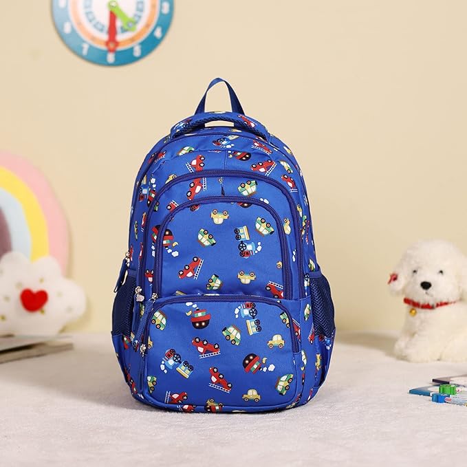 CLUCI Kids Backpack for Boys Bookbags Preschool Toddler Daycare School Bag Elementary Kindergarten Lightweight Waterproof Bluey Backpack Cars
