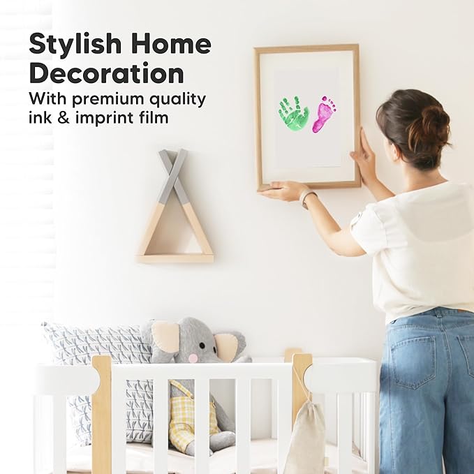 4-Pack Inkless Baby Hand and Footprint Kit - Mess Free Ink Pad for Newborn Keepsake, Dog Nose & Paw Print Kit, Clean Touch Ink Pad for Baby Hand & Footprints, Ideal New Mom Gifts (Holidays, L)