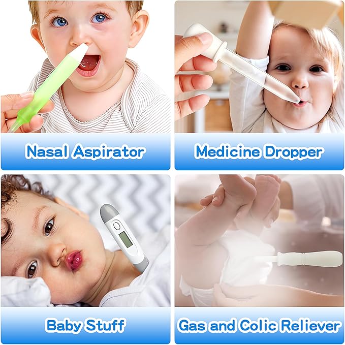 Baby Healthcare and Grooming Kit, 21 in 1 Portable Baby Essentials Kit with Gas Relief Hair Brush Comb Nasal Aspirator for Newborn Boys Girls (Grey White)