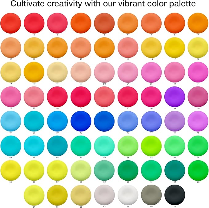 FlyFlag Air Dry Clay - 70 Colors, Ultra Light and Soft, Non-Toxic Modeling Clay for Kids with Tools and Tutorials, for Creative Play and Learning