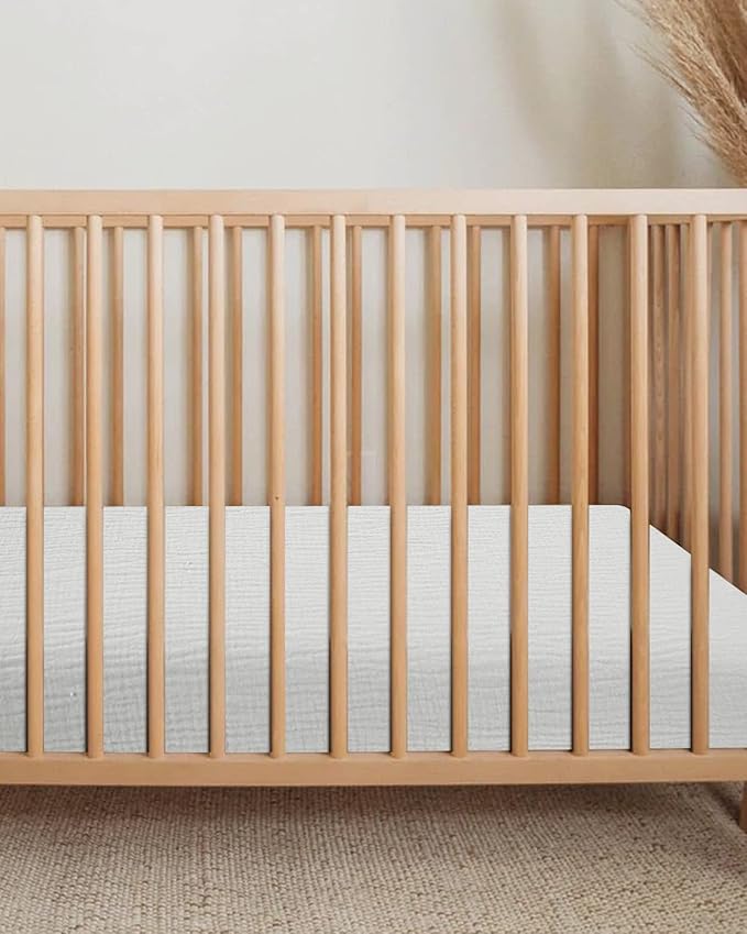 Bassinet Sheet for Baby Boy and Girl, Fitted Sheets for Rectangle, Oval, Hourglass Bassinet Mattress, Muslin Moses Basket Sheets with Neutral Style (White)