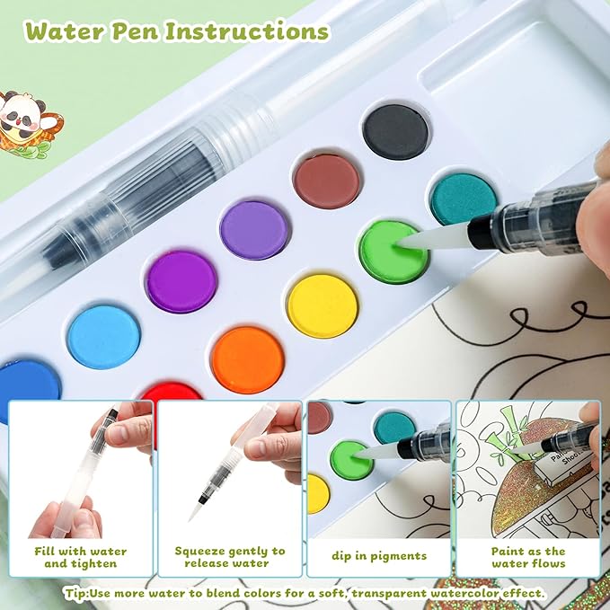 Paint with Water Coloring Books for Kids Ages 3-5, 4-8 – Cute Coloring Book for Teens,Arts and Crafts for Kids Ages 3 4 5 6 7 8+, Birthday Gift Toys for Girls Boys,Travel Toys-Panda